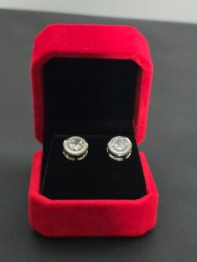 Bezel-Set Solitaire Stud Earrings